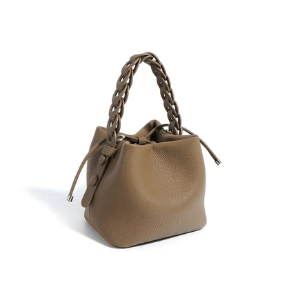 Leather Versatile Commuting Bucket Bag