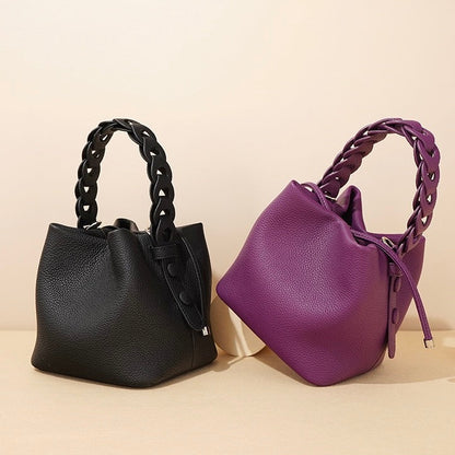 Leather Versatile Commuting Bucket Bag