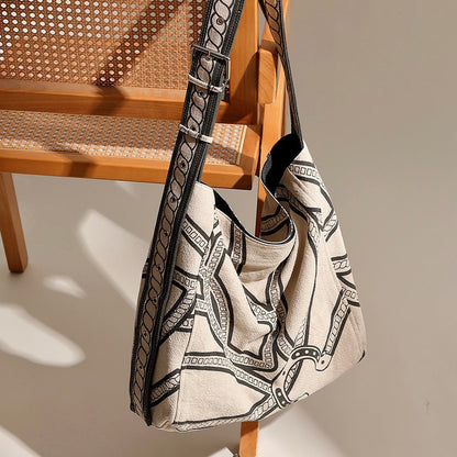 Print Slouchy Large Capacity Lightweight Shoulder Bag