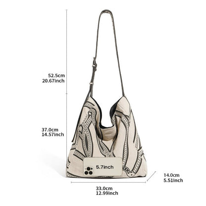 Print Slouchy Large Capacity Lightweight Shoulder Bag