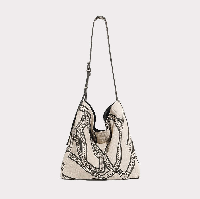 Print Slouchy Large Capacity Lightweight Shoulder Bag