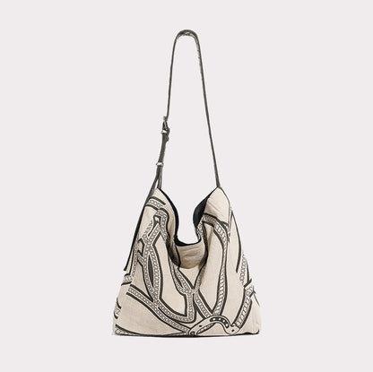 Print Slouchy Large Capacity Lightweight Shoulder Bag