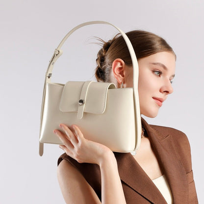 Elegant Versatile Handheld Shoulder Leather Bag