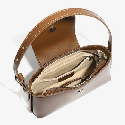 Elegant Versatile Handheld Shoulder Leather Bag
