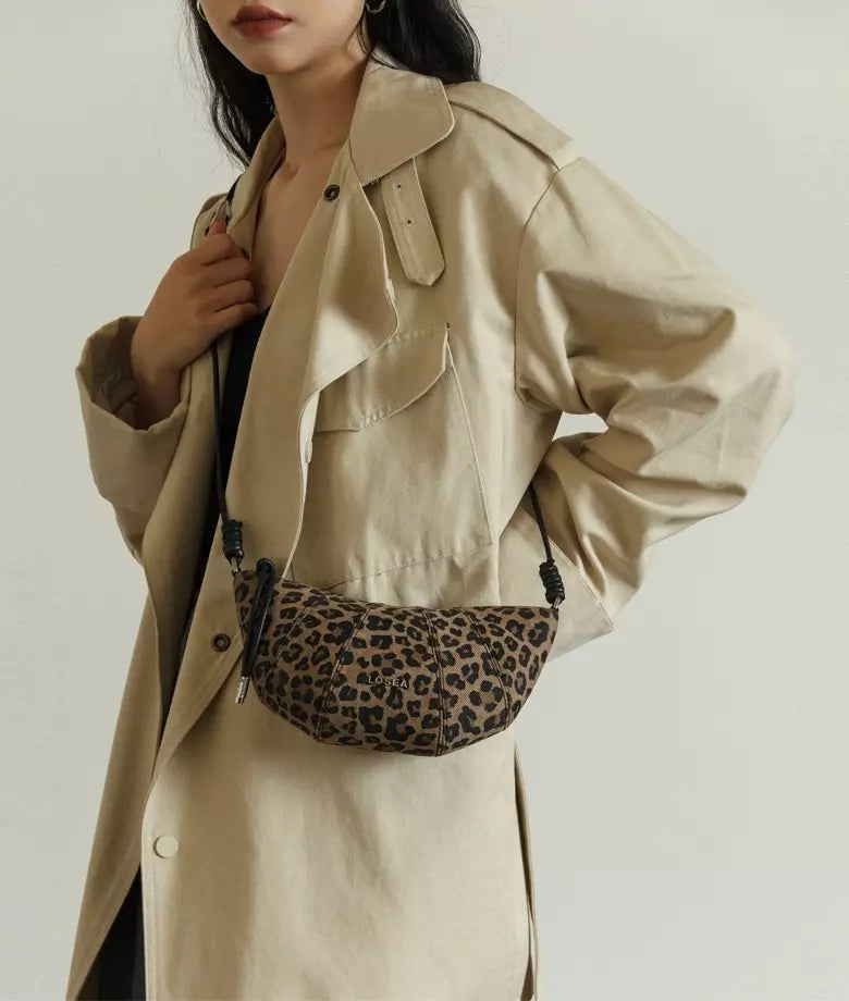 CROISSANT Leopard Print Shoulder Bag