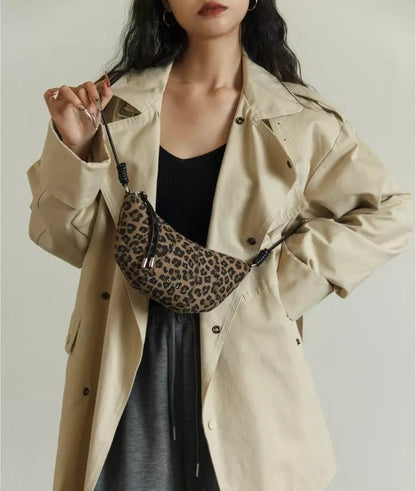CROISSANT Leopard Print Shoulder Bag