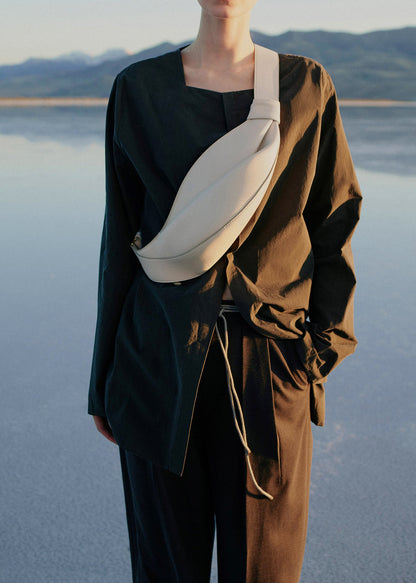 Smooth Leather Knot Crossbody Bag