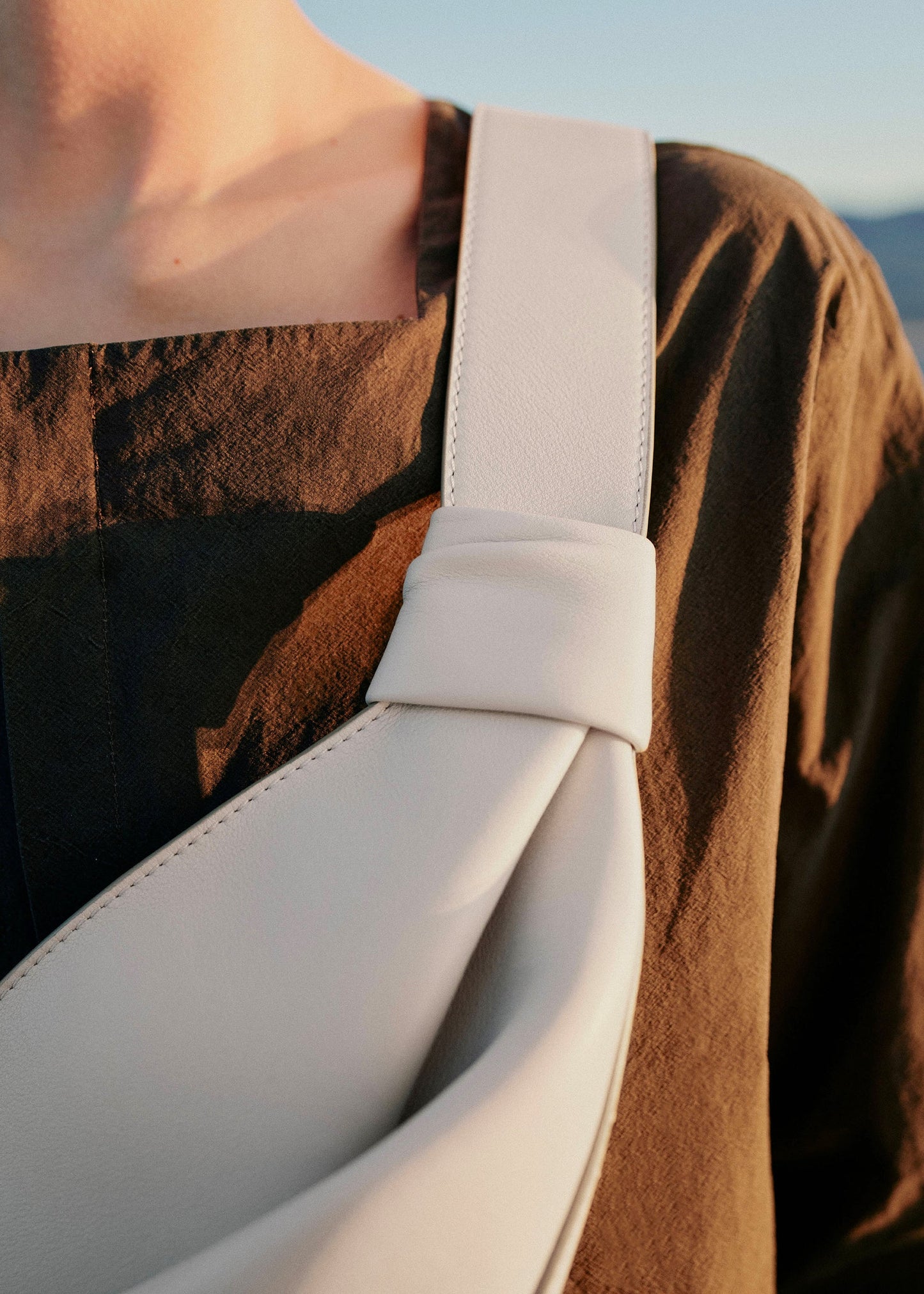Smooth Leather Knot Crossbody Bag