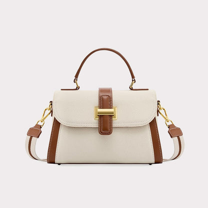Luxe Leather Structured Top Handle Crossbody Bag