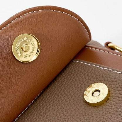 Luxe Leather Structured Top Handle Crossbody Bag