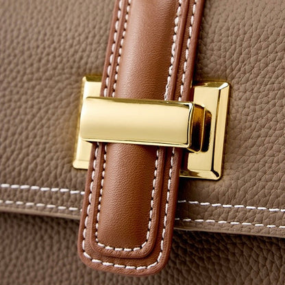 Luxe Leather Structured Top Handle Crossbody Bag