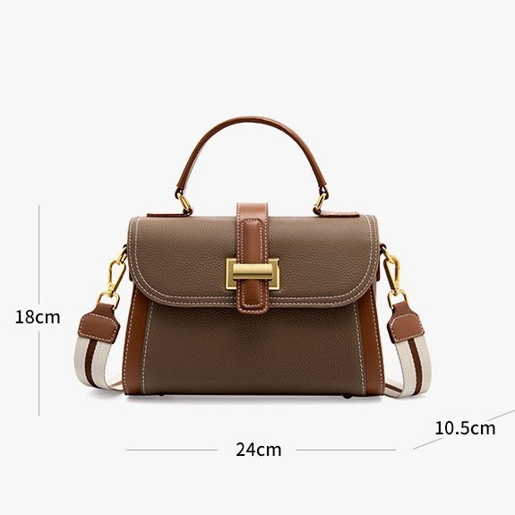 Luxe Leather Structured Top Handle Crossbody Bag