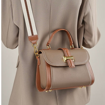 Luxe Leather Structured Top Handle Crossbody Bag
