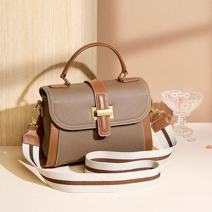 Luxe Leather Structured Top Handle Crossbody Bag
