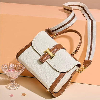 Luxe Leather Structured Top Handle Crossbody Bag
