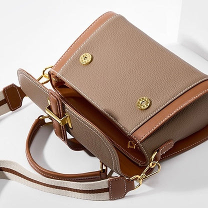 Luxe Leather Structured Top Handle Crossbody Bag