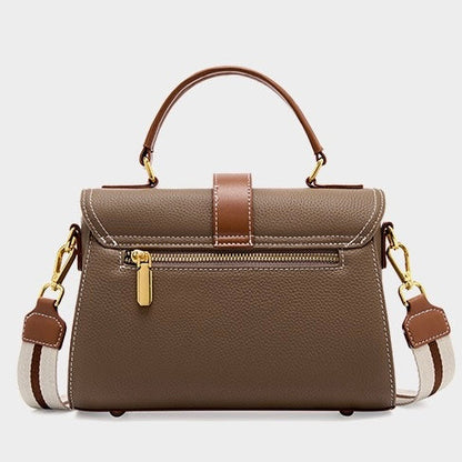 Luxe Leather Structured Top Handle Crossbody Bag