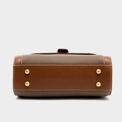 Luxe Leather Structured Top Handle Crossbody Bag