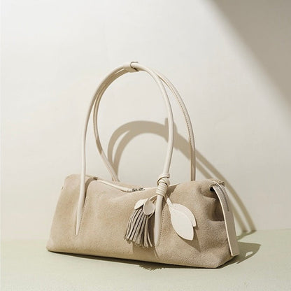 Matte Tassel Pendant Shoulder Pillow Bag
