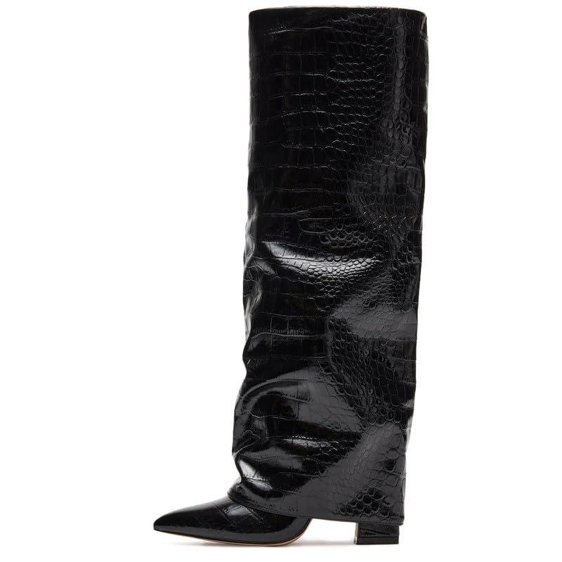 Fold Over Slouchy Shark Boots