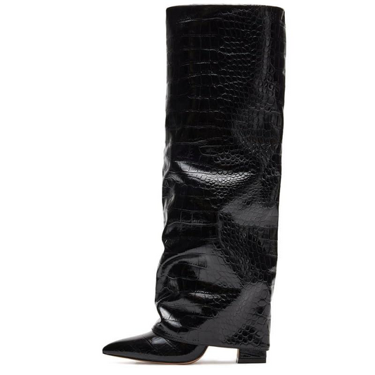 Fold Over Slouchy Shark Boots