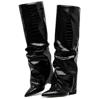 Fold Over Slouchy Shark Boots