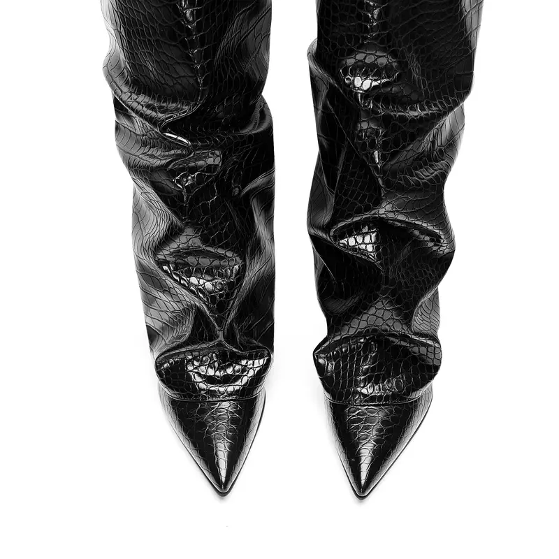 Fold Over Slouchy Shark Boots