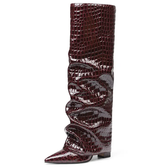 Fold Over Slouchy Shark Boots