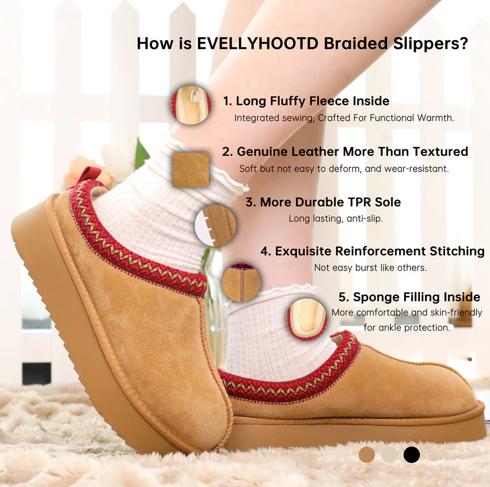 Platform Suede Braided Fluffy Slipper Shoes