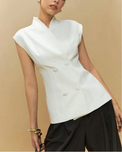 Sleeveless Simple Casual Thin Suit Jacket