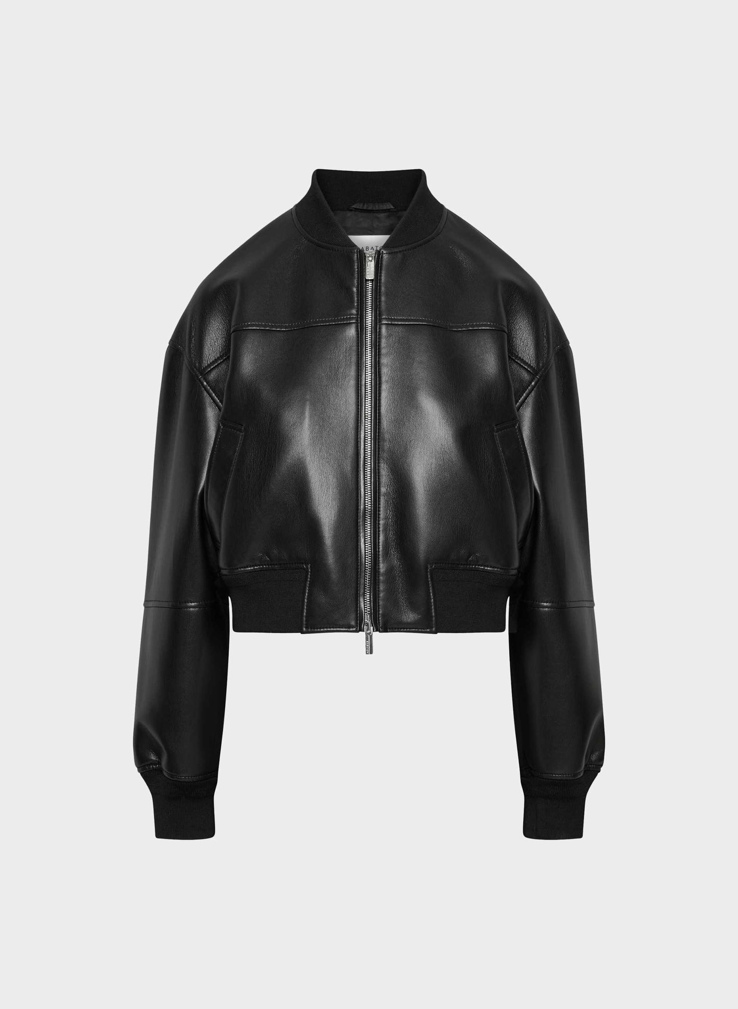 Leather Bomber Jacket - Black