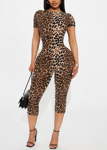 Leopard Capri Jumpsuit