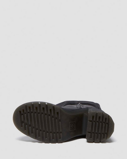 Black Leather Tall Heeled Boots