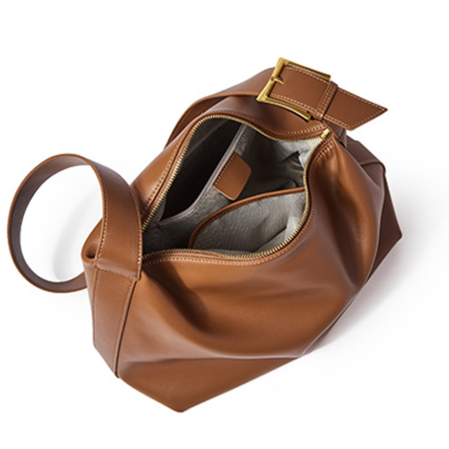 Solid Color Large Capacity Leather Tote Bag