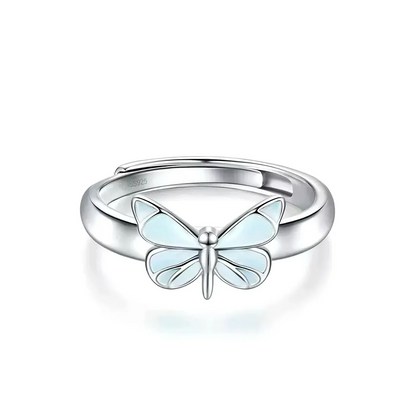 Luminous Dream Blue Butterfly Ring