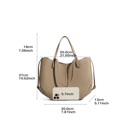 Simple Large Leather Tote Bag for Shopping