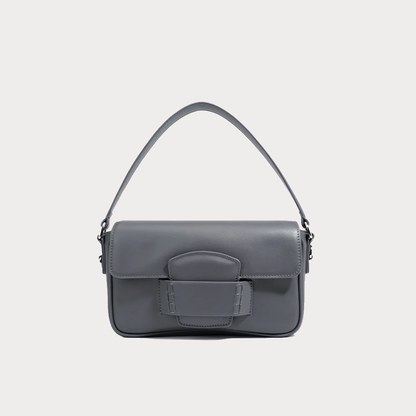 Leather Small Square Shoulder Bag – Minimalist Flap