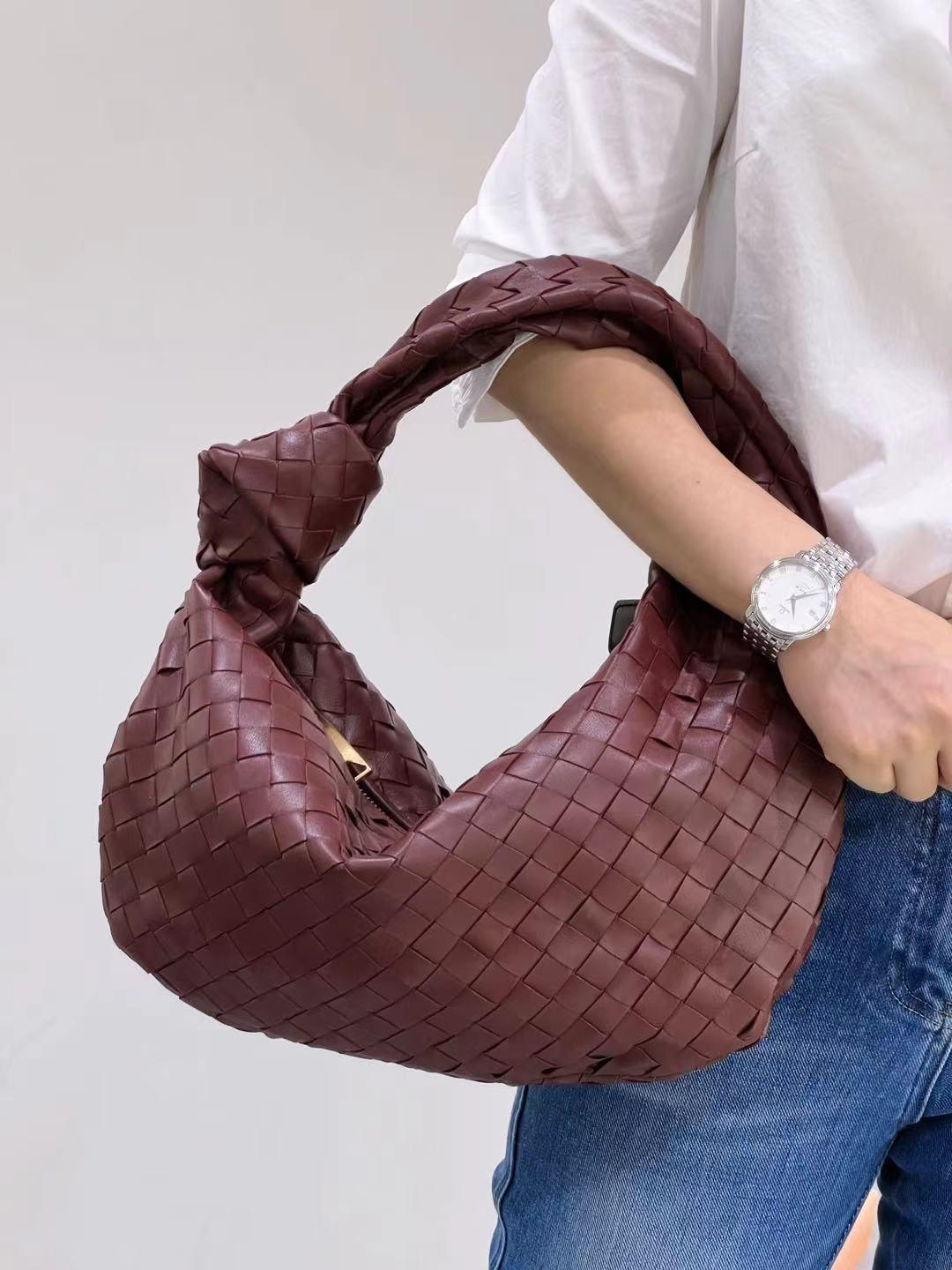 Lambskin Knotted Braided Leather Handbag