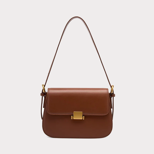Luxuriöse, minimalistische Umhängetasche aus echtem Leder für Damen