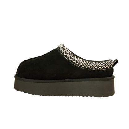 Platform Suede Braided Fluffy Slipper Shoes