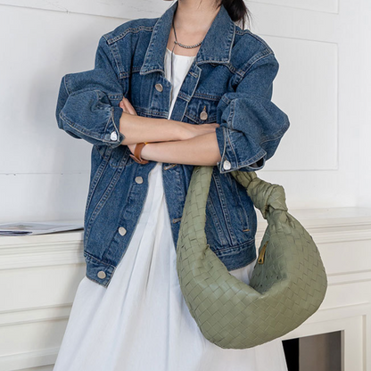 Lambskin Knotted Braided Leather Handbag