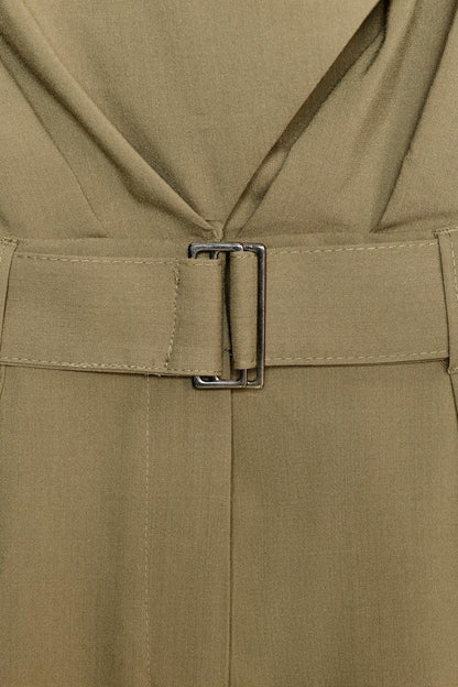 Pad And Belt Short Jumpsuit