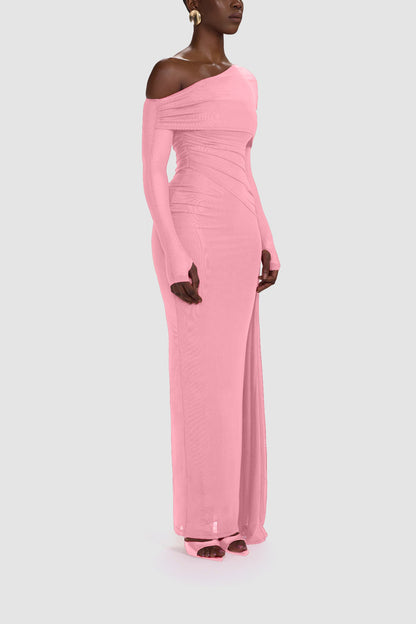 Off-shoulder Maxi Party Dress