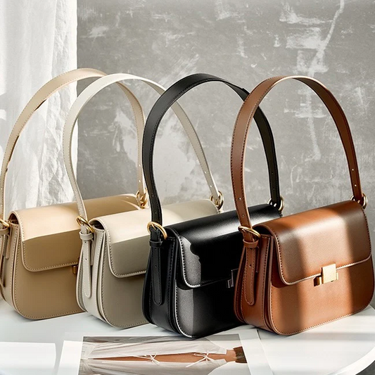 Luxuriöse, minimalistische Umhängetasche aus echtem Leder für Damen